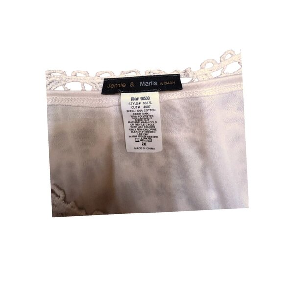 Lace Floral Crochet 3/4 Sleeve Top For Women Jennie & Marlis 2X Beige Boho - Picture 4 of 7